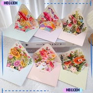 HECCEH1 Birthday Christmas Card, Paper Romantic Flower Greeting Cards, Valentines Gifts with Envelop
