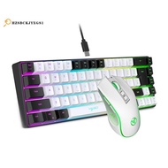 68 Keys Mechanical Keyboard Compact RGB Luminous Gaming Mouse and Keyboard  for PC Gaming B