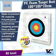 V Club Archery PE Foam Target Butt - 100x100cm 2.2PCF Shooting Board - Free Target Paper/Target Pin