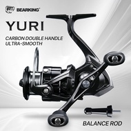 BEARKING YURI Fishing Reel  Carbon Double Rocker Arm Spinning Reel 1000-6000 5+1BB MaxDrag 8KG with 