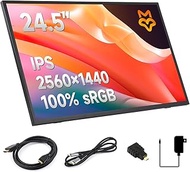 LUCKFOX 24.5″ 2K Portable Monitor with Stand for Raspberry Pi 5, 2560 x 1440 QHD, 165Hz IPS HDR, Typ