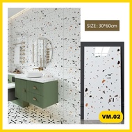 Wallpaper Dinding Vinyl Marble Granit  30x60cm / Stiker Lantai Marmer Alumunium