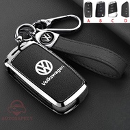 Zinc Alloy Leather Car Key Case Cover Keychain Key Holder For Volkswagen s new Magotan B8 car key se
