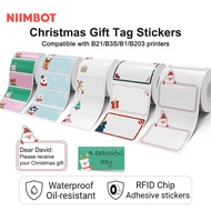 NIIMBOT B21/B1/B3S Christmas Gift Tag Sticker, Cute Santa Claus Pattern Waterproof Label Sticker