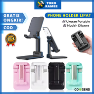 Phone Holder / Stand Holder HP Handphone di Meja HD-23 Model Lipat Folding | Dudukan Tatakan Penyangga Sandaran Tempat HP Handphone Tablet Universal di Meja Untuk Nonton Baca Game