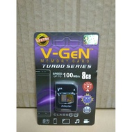 HP Micro SD 8GB V-gen Memory Card Vgen Microsd Turbo 8 GB Class 10hp