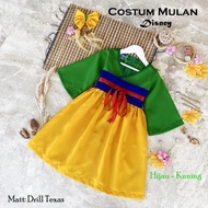 Azzafran - Mulan Dress Costume for Children | Cute Disney Princess Outfit