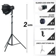 Ulanzi L023 40W Pro Video Light เซ็ตไฟ Mini COB แบบ Bi-color สำหรับถ่ายแบบ ถ่ายภาพ ถ่ายวิดีโอ