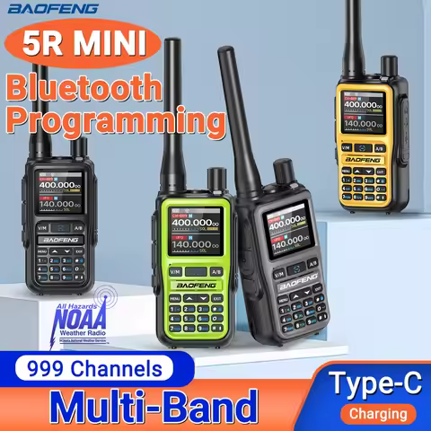 2PCS BAOFENG UV-5R Mini Walkie Talkie Full Band Bluetooth Programming Wireless Copy Frequency 2 PTT 