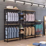 Clothing Store Display Rack Floor Standing Rak Baju Men's /Women's Hanging Display Rack/Hanger Rack
