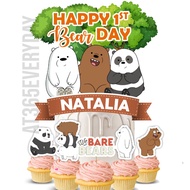 {SG SELLER] We Bare Bears Personalized Cake Topper, We Bare Bears birthday theme