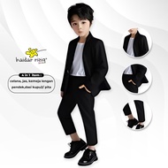 Setelan Jas Santri Anak Laki Laki 2 in1 Blazer Celana Almamater Hitam Japan Drill Premium Usia 6 Bu