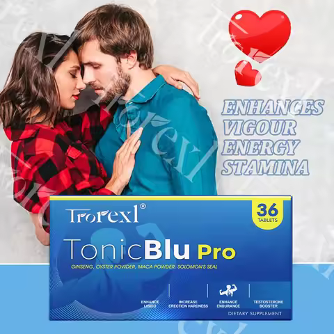 TonicBluPro Blue Pills Male Enhancing Supplements Support Stamina & Energy, Natural Oyster & Ginseng