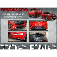 PERODUA ATIVA GEAR UP FULL SET BODYKIT OE GU BUMPER SKIRT LIP FRONT SKIRT SIDE SKIRT REAR SKIRT SPOI