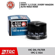 VIC Oil Filter C-934 Suzuki Swift 1.2 Z12E K12C 2023-UP / Every 2024 Alto Every Wagon 2021-2023 1pc