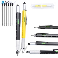 DGF  7 In 1 Multifunctional Pen Ballpoint Pen Ruler Screwdriver Spirit Level Portable Tool Engineer 