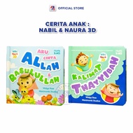 Children's Book Boardbook Nabil & Naura 3D: I Love Allah & Messengers and Thayyibah Sentences MIZAN/