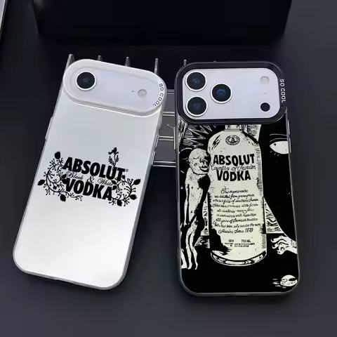 Absolut vodka Fishion Phone Case For iPhone 11 12 13 14 15 16 17 Pro Max Plus Colorful Plated Anti S