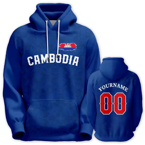 Custom Cambodia Basketball Hoodie for Men Women Youth Cambodia Flag Hooded Sweatshirt Pullover 3D Pr