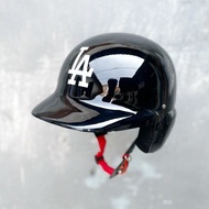 BLACK LA MOTORCYCLE BASEBALL HELMET