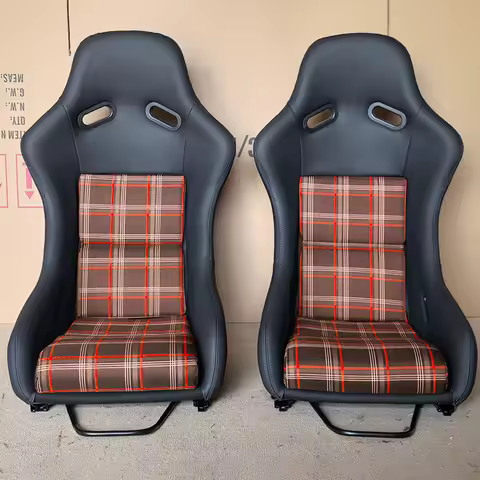Carbon Fiber Racing Bucket Seats with Houndstooth Pattern for VW Golf R GTI MK3 MK4 MK5 MK6 MK7 MK8 