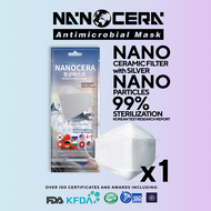 KF94 Nano Face Mask Reusable Nano Mask with NANO Silver and NANO Ceramic filter with 99.9 Sterilization from Viruses and Bacteria KFDA, US FDA Registered, Patented NANOCERA Mask, Light and Breathable Mask alternative to AirQueen &amp; Copper Mask