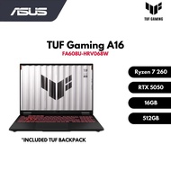 ASUS TUF Gaming A16 FA608U-HRV068W (Ryzen™ 7 260 /RTX5050 8GB GDDR 7/16 FHD /16GB DDR5 / 512GB /W11)