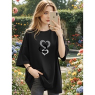 2Y707 [AIYOU] M-5XL T shirt Blouse Tshirt Plus Size T shirt Crop Top Leisure Ladies Half Sleeve Over