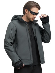 Men's Softshell Hiking Jacket Waterproof Hooded Tactical Hunting Jacket