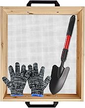 19" x 16" Large Soil Sifter, Soil Sifter for Gardening, Wooden Compost Sifter, Dirt Sifter, Rock Sif