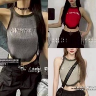 Live Style Jul25-088 Letter Contrast Color Side Vest Clothes