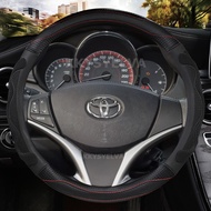 Microfiber Leather Car Steering Wheel Cover For Toyota Yaris Vios 2014 2015 2016 2017 2018 Auto Acce