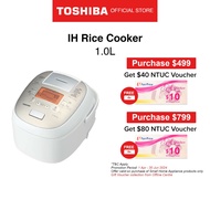 [FREE GIFT] Toshiba RC-DR10LSG White 5mm Thick Non-Stick Inner Pot IH Rice Cooker, 1.0L