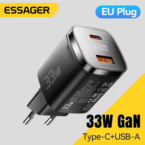 Essager 33W GaN USB C Charger Digital Display PD Fast Charging For iPhone 13 12 Max Pro iPad For Xia