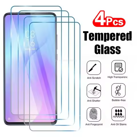 4Pcs Protective Glass for Xiaomi Mi 9 10 11 Lite 5G 9T 10T Pro Screen Protector for Xiaomi Mi A2 A3 