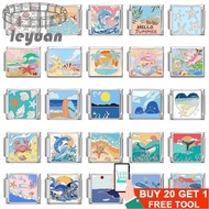 Summer Ocean Italian Charm Bracelet Fit 9mm Stainless Steel DIY Jewelry Making Accessories Bracelet 