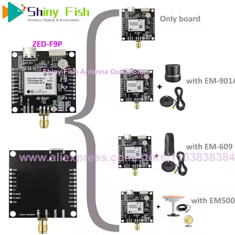 ZED-F9P GNSS Module RTK Multi-band GPS GLONASS Galileo BeiDou Receiver Board with SMA USB for UAV Na