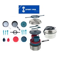 Decathlon / Camping Cookset / Stainless Steel / Non-Stick Coating / 2 People / Size 2.1L / MH 500 / 