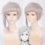 Morematch Bungo Stray Dogs Nakajima Atsushi Short Silver Gray Heat Resistant Cosplay Costume Wig+Wig