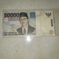 uang 50000 / lima puluh ribu rupiah wr Soepratman asli gress