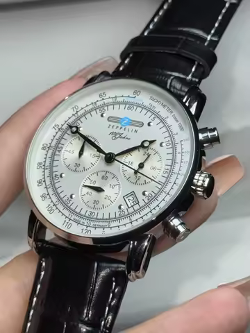 2026 New Fashion Zeppelin Hindenburg Series Automatic Date Leather Men's Business Quartz Gift Watch