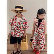 Children Sisters Clothes Korean Baby Fashion Flowers Brothers Sisters Clothes Boys Holiday Style Shi