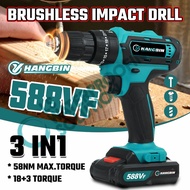588VF 3in1 impact drill Set cordless drill electric screwdriver drill Li-on battery 2 Speed Hammer P