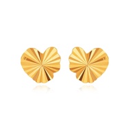 SK Jewellery 916 Frilled Heart Gold Earrings