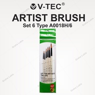 V-tec Round Brush 0018H Set 6/painting Brush Set 6