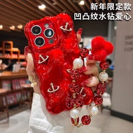 New Year Exclusive 15 Phone Case Red 14 Promax Advanced Anti Drop 13 Light Luxury Wat新年限定款15手机壳红色14promax高级防摔13轻奢水钻12女1.25jj