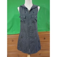 Banana Long Vest With Hood Front Zipper Side Pockets + Large Fabric 2 Taps Mixed With Bust 34 Waist 