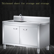 ﹍⊙Stainless Steel Sink Cabinet Commercial Sink Single And Double Pool Kitchen Cabinet Washbasin Canteen Household Washba