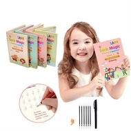 (Book}SV-4  Children's Magic Books, Reusable 3D Calligraphy Copybooks, English Number Lettering Magi
