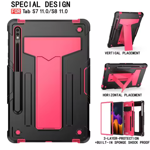 Hybrid Case for Samsung Galaxy Tab S7 S8 Plus FE SM-T870 X700 T970 T730 X800 S6 Lite P610 P615 Kicks